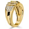 Vintage Micro Pave Engagement Cocktail Ring - 18K Gold Plated Sterling Silver