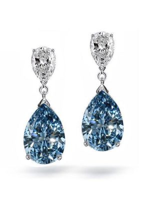 Blue Topaz Pear Drop Earrings in Sterling Silver - Elegant Dangle Earrings