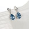 Blue Topaz Pear Drop Earrings in Sterling Silver - Elegant Dangle Earrings