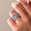 9.70 CT. TW. Pink Multi-Row Eternity Wedding Band Ring in Sterling Silver