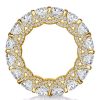 Golden Eternity Cross Prong Wedding Band - 18K Gold Plated Sterling Silver