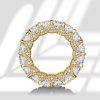 Golden Eternity Cross Prong Wedding Band - 18K Gold Plated Sterling Silver
