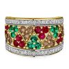 Multi-Color Sterling Silver Half Eternity Anniversary Band Ring (1.78 CT. TW.)