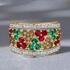Multi-Color Sterling Silver Half Eternity Anniversary Band Ring (1.78 CT. TW.)
