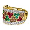 Multi-Color Sterling Silver Half Eternity Anniversary Band Ring (1.78 CT. TW.)