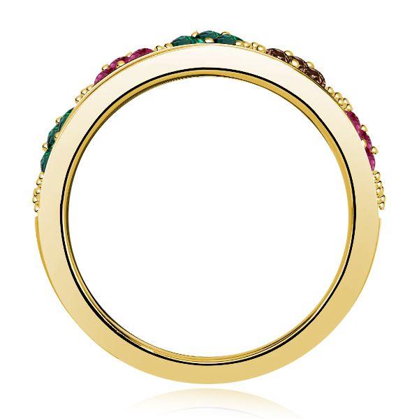Multi-Color Sterling Silver Half Eternity Anniversary Band Ring (1.78 CT. TW.)