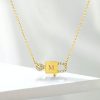 Personalized Lock and Key Initial Necklace - 18K Gold Plated Sterling Silver