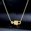 Personalized Lock and Key Initial Necklace - 18K Gold Plated Sterling Silver