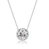 Vintage Round Cut Pendant Necklace for Women, 18K Gold Plated Sterling Silver