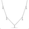Pear Cut White Sapphire Station Necklace in 925 Sterling Silver for Women