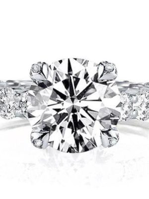 Classic Round Cut 3.0 CT Simulated Diamond Engagement Ring in 925 Sterling Silver