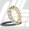 10.92 CT. TW. U-Prong Eternity Wedding Band, 6mm, 18K Gold Plated Sterling Silver