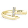 18K Gold Plated Sterling Silver Wedding Band with 0.85 CT. TW. Accent Stones