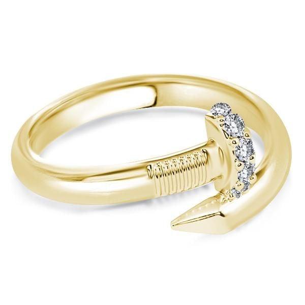18K Gold Plated Sterling Silver Wedding Band with 0.85 CT. TW. Accent Stones