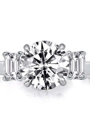 Disney Inspired Sterling Silver Engagement Ring - 3.33 CT. TW. Simulated Diamonds