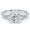 Cushion Cut Sterling Silver Vintage Style Engagement Ring