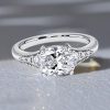 Cushion Cut Sterling Silver Vintage Style Engagement Ring