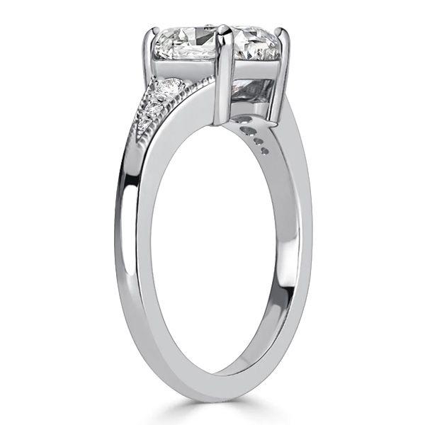 Cushion Cut Sterling Silver Vintage Style Engagement Ring