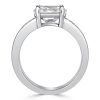 Cushion Cut Sterling Silver Vintage Style Engagement Ring