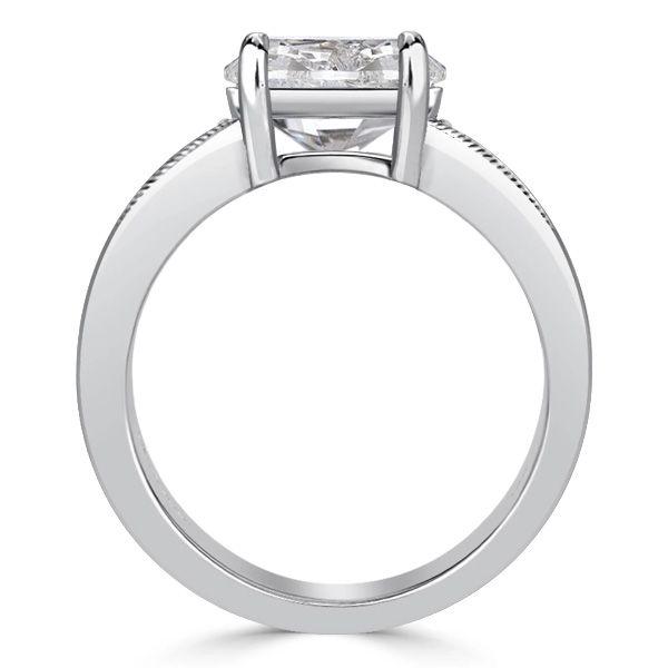 Cushion Cut Sterling Silver Vintage Style Engagement Ring