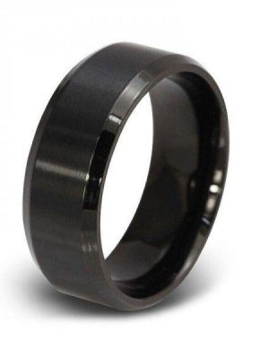 Black Tungsten Wedding Band for Men - 8MM Classic Ring - Comfort Fit