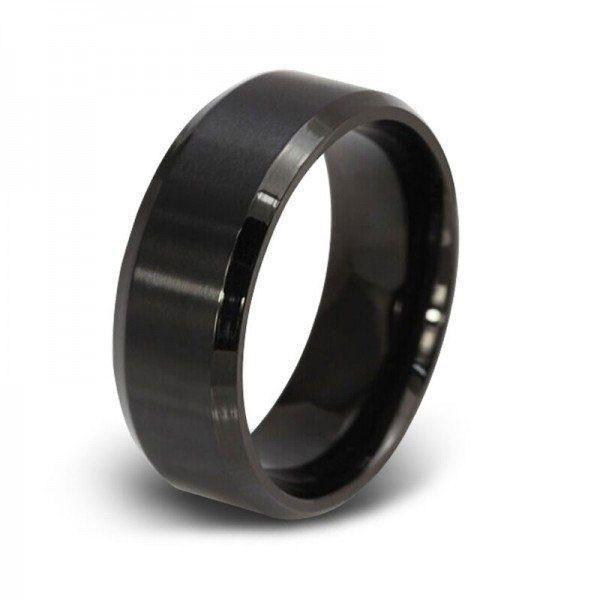 Black Tungsten Wedding Band for Men - 8MM Classic Ring - Comfort Fit