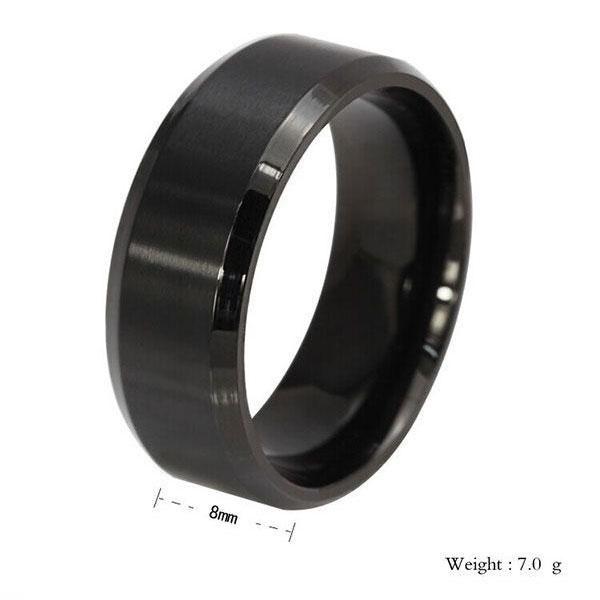 Black Tungsten Wedding Band for Men - 8MM Classic Ring - Comfort Fit