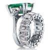 Emerald Cut Sterling Silver Wedding Ring Set - 15.00CT TW