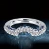 Curved Created Blue and White Sapphire Wedding Band in Sterling Silver