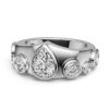Sterling Silver Half Eternity Band with Bezel Set Pear and Round Cut Stones