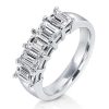 Emerald & White Sapphire Half Eternity Wedding Band - 925 Sterling Silver
