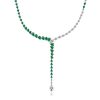Pear Cut Green Created Sapphire Necklace - 925 Sterling Silver