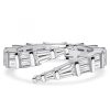 Sterling Silver Baguette Cut Bypass Promise Ring | Travel Wedding Band Alternative
