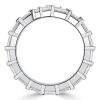 Sterling Silver Baguette Cut Bypass Promise Ring | Travel Wedding Band Alternative