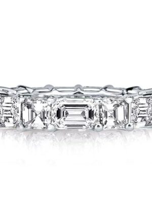 White Gold Plated Sterling Silver Wedding Band for Women | 5.95 CT TW Simulated Diamond