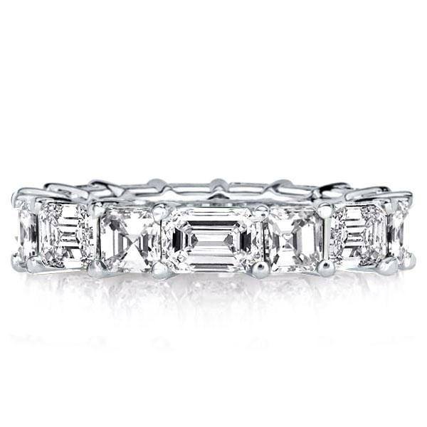 White Gold Plated Sterling Silver Wedding Band for Women | 5.95 CT TW Simulated Diamond