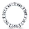 White Gold Plated Sterling Silver Wedding Band for Women | 5.95 CT TW Simulated Diamond