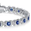 Blue & White Sapphire Tennis Bracelet in Sterling Silver - Affordable Elegance