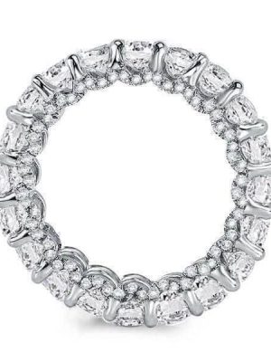 Eternity Wedding Band for Women in 925 Sterling Silver with Created White Sapphire