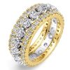 2-Tone Triple Row Round Cut Eternity Wedding Band in Sterling Silver (3.06 CT. TW.)