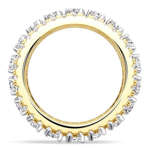 2-Tone Triple Row Round Cut Eternity Wedding Band in Sterling Silver (3.06 CT. TW.)