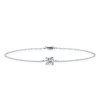 Dainty Sterling Silver Round Cut Cubic Zirconia Single Stone Bracelet