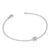 Dainty Sterling Silver Round Cut Cubic Zirconia Single Stone Bracelet