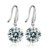 White Sapphire Drop Earrings, 925 Sterling Silver, Classic Design