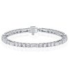 Art Deco White Sapphire Tennis Bracelet for Women in Sterling Silver