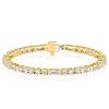 Art Deco White Sapphire Tennis Bracelet for Women in Sterling Silver