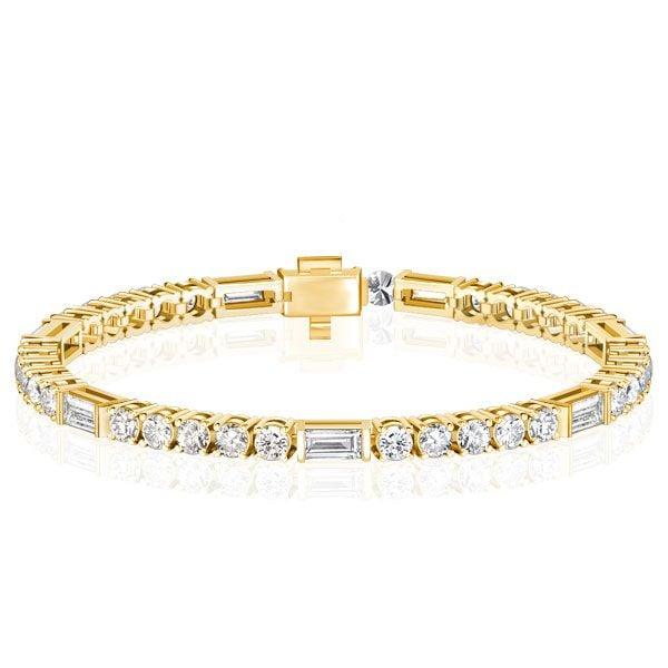 Art Deco White Sapphire Tennis Bracelet for Women in Sterling Silver