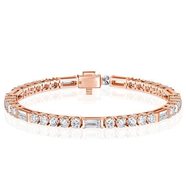 Art Deco White Sapphire Tennis Bracelet for Women in Sterling Silver