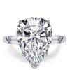 Pear Cut White Sapphire Engagement Ring - Sterling Silver Three Stone