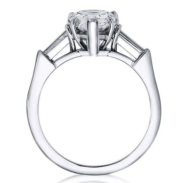 Pear Cut White Sapphire Engagement Ring - Sterling Silver Three Stone